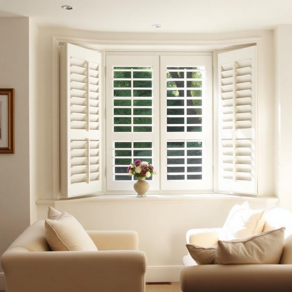 Full-height plantation shutters in a Bottesford home after installation